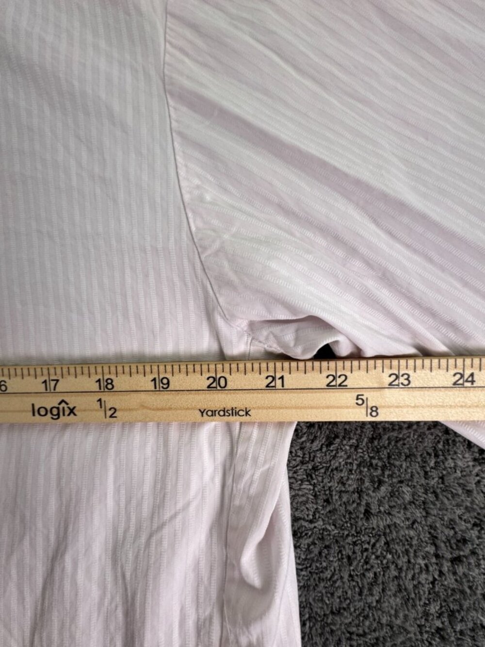 Thomas Pink Long Sleeve Button Up Shirt Men Pink Striped Size 16 Slim Fit Woven - Picture 5 of 13